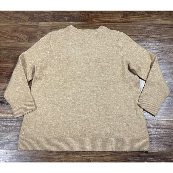 Gap Crew Neck Sweater Acrylic Womens Size XL Tan Casual Beige Hi Low - Picture 6 of 7